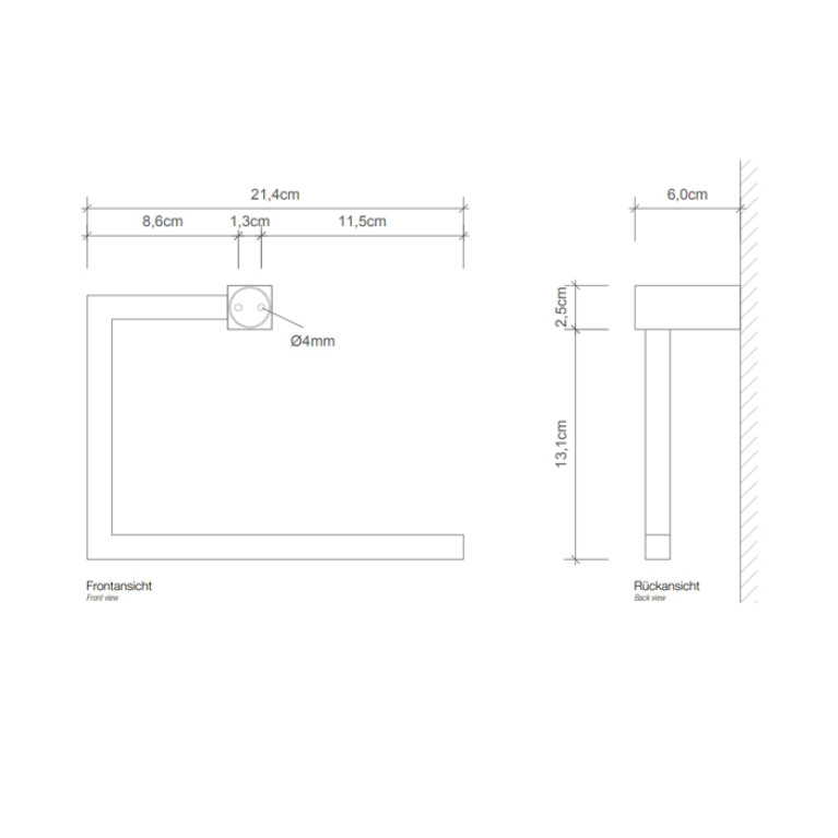 Decor Walther Corner HTR Полотенцедержатель кольцо, цвет: черный матовый (Снято с пр-ва)