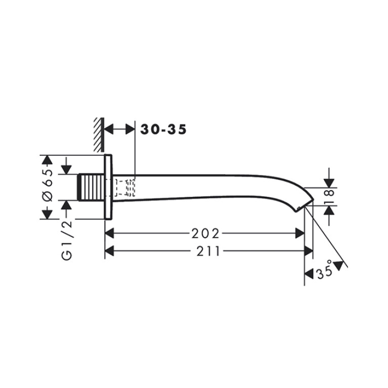 HG Vivenis Излив для ванны Hansgrohe Vivenis 75410670, матовый чёрный матовый