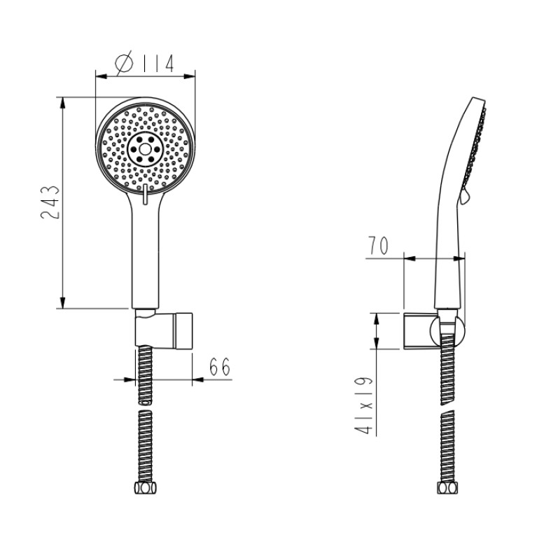 NEMO NM-8012BN Ручной душ с держателем (ABS) и шлангом 1,5 м BRUSH NICKEL