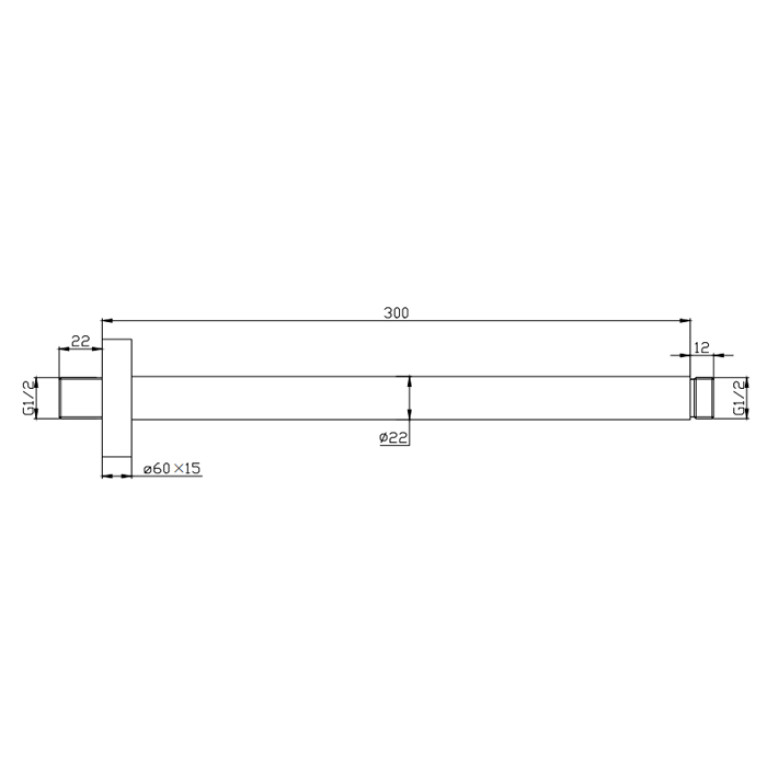 NEMO NM-8011CR Потолочный держатель душа 300 мм CHROME PLATED