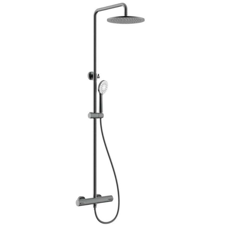 NEMO NM-9011BGM Душевая колонна термостатическая с ручным (ABS) и верхним душем (25 см) и шлангом 1,