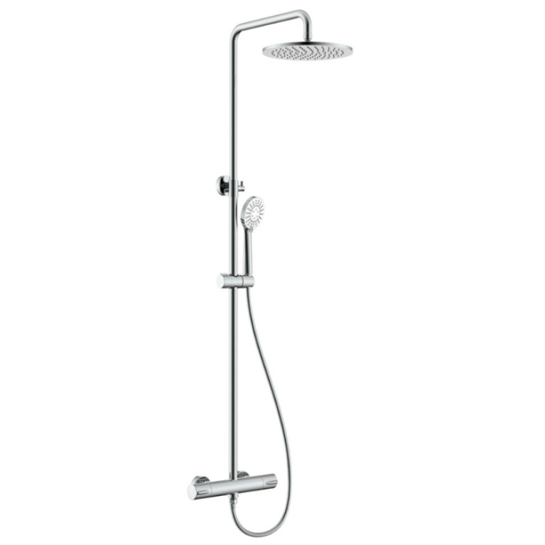 NEMO NM-9011CR Душевая колонна термостатическая с ручным (ABS) и верхним душем (25 см) и шлангом 1,5