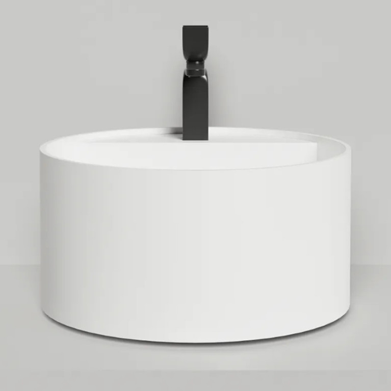 Salini ARMONIA ROUND TOP 02  Раковина накладная  450х450х250мм, с 1 отв. под смес, без донного клапана, мат-л: S-Stone, матовый, белый.
