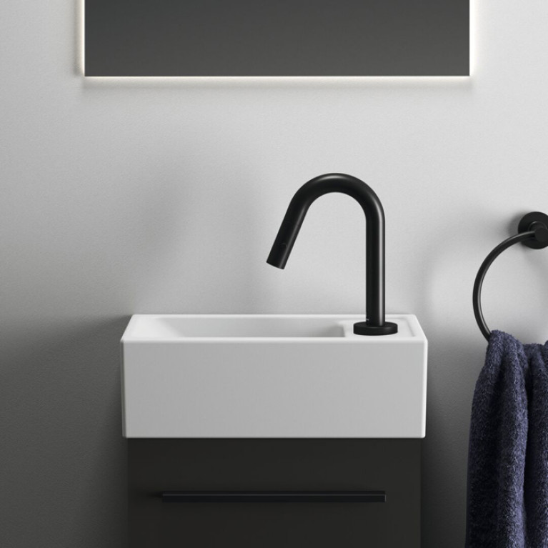 Ideal Standard i.life S Раковина 370х210xh120 мм, подвесная, с отв. под смес. справа, без перелива, без крепежа, цвет: белый матовый