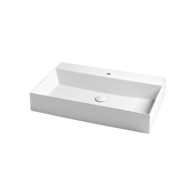AZZURRA ELEGANCE Squared раковина подвесная/накладная  75х45см с 1 отв. под смеситель , цвет белый