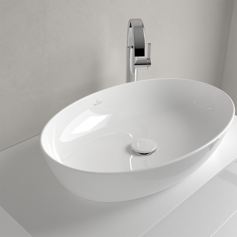 VilleroyBoch Artis Раковина овальная 610*410*130, без перелива, CeramicPlus, цвет альпийский белый