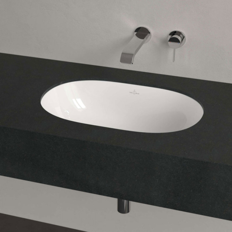 VilleroyBoch O.novo Раковина встраиваемая под столешницу 530*320*205мм, с переливом, крепеж включен, CeramicPlus, цвет альпийский белый