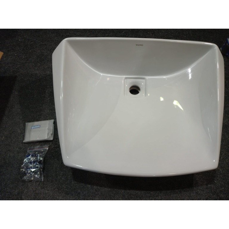 TOTO Jewelhex Раковина 607x483x211(160)мм, накладная, без отв.под смес., без перелива, без д/кDH446VE, с накладкой хром, CeFiONte, цвет:белый