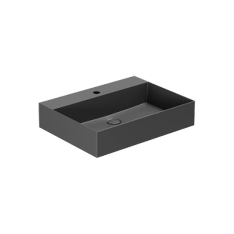 AZZURRA ELEGANCE Squared раковина подвесная/накладная  60х45см с 1 отв. под смеситель , цвет carbone