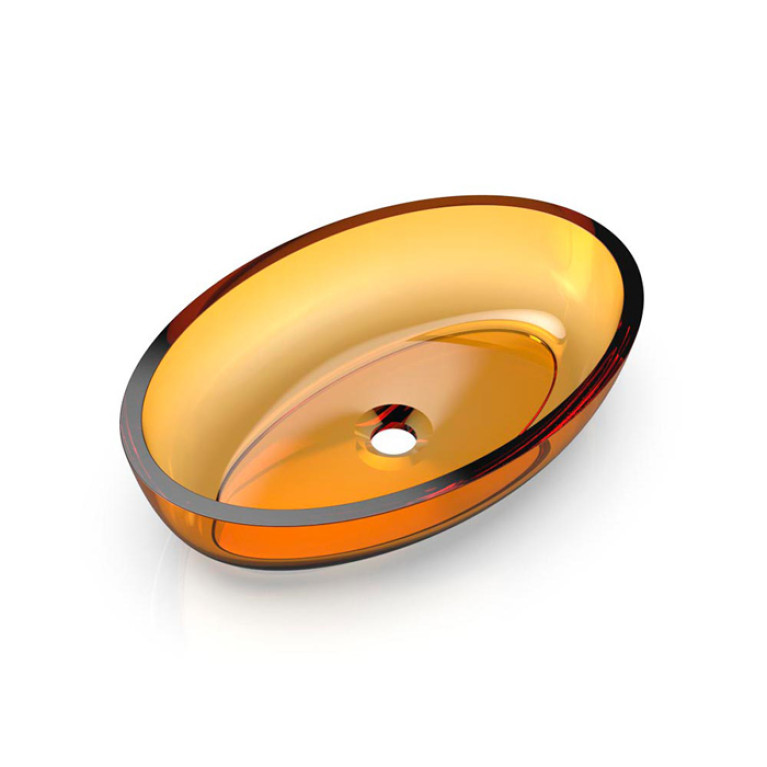Knief Oval Shape Раковина накладная из полимерного материала 550x370x130 мм, цвет Arangonit # 050