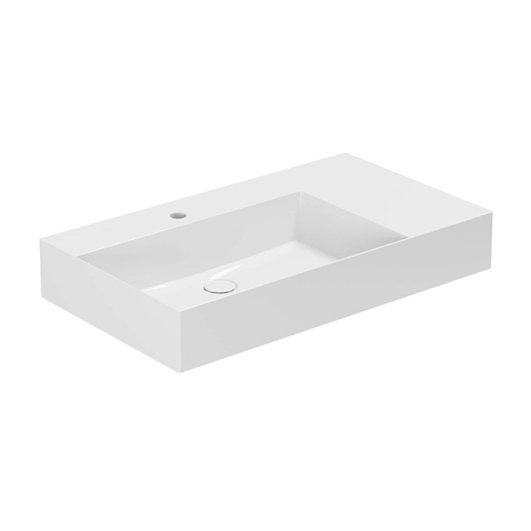 AZZURRA ELEGANCE Squared Раковина подвесная/накладная  81х46х12.5см c 1 отв. под смеситель , цвет белый