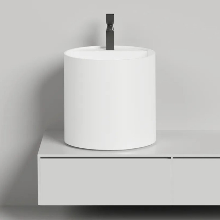 Salini Раковина накладная 450x450x450мм S-Sense ARMONIA ROUND TOP 03, цвет белый глянцевый