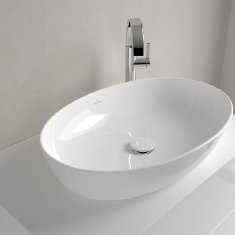VilleroyBoch Artis Раковина накладная 610*420*125h, без отв. под смеситель, без перелива, TitanCeram, цвет альпийский белый