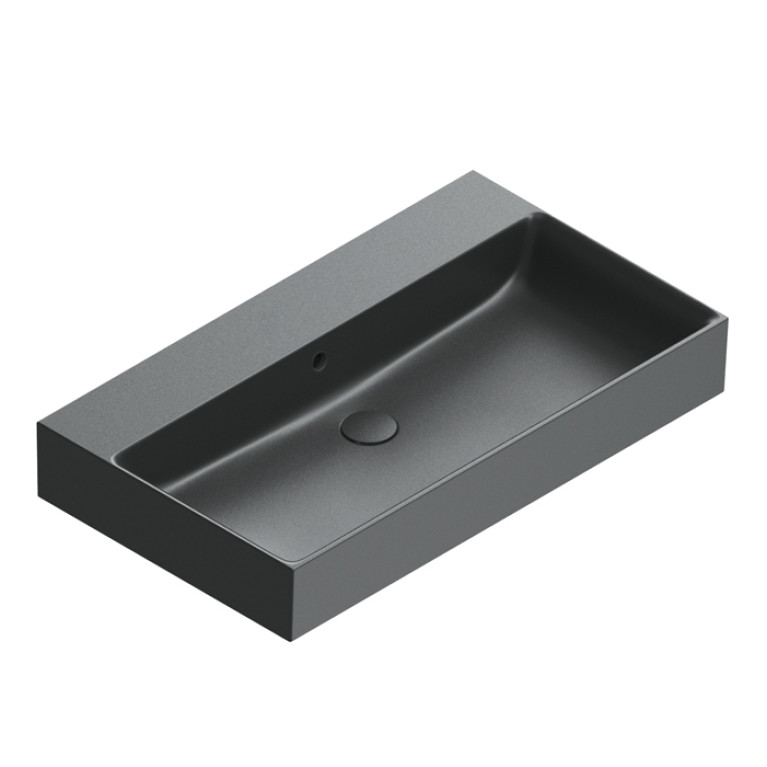 Catalano PREMIUM Раковина 80x47, без отв. под смеситель, покрытие Cataglaze+, цвет черный матовый
