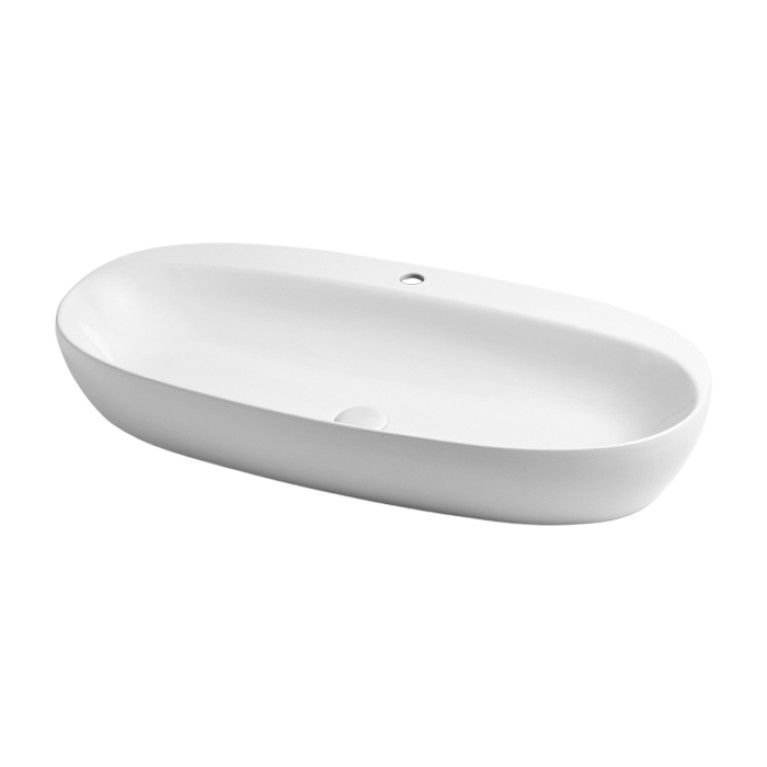 AZZURRA ELEGANCE CIRCLE раковина накладная 90х44см с 1 отв. под смеситель , цвет белый  (цена по акции со склада!)