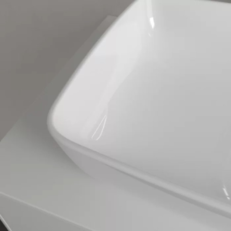 VilleroyBoch Artis Раковина накладная 580*385*125h, без отв. под смеситель, без перелива, TitanCeram, цвет альпийский белый