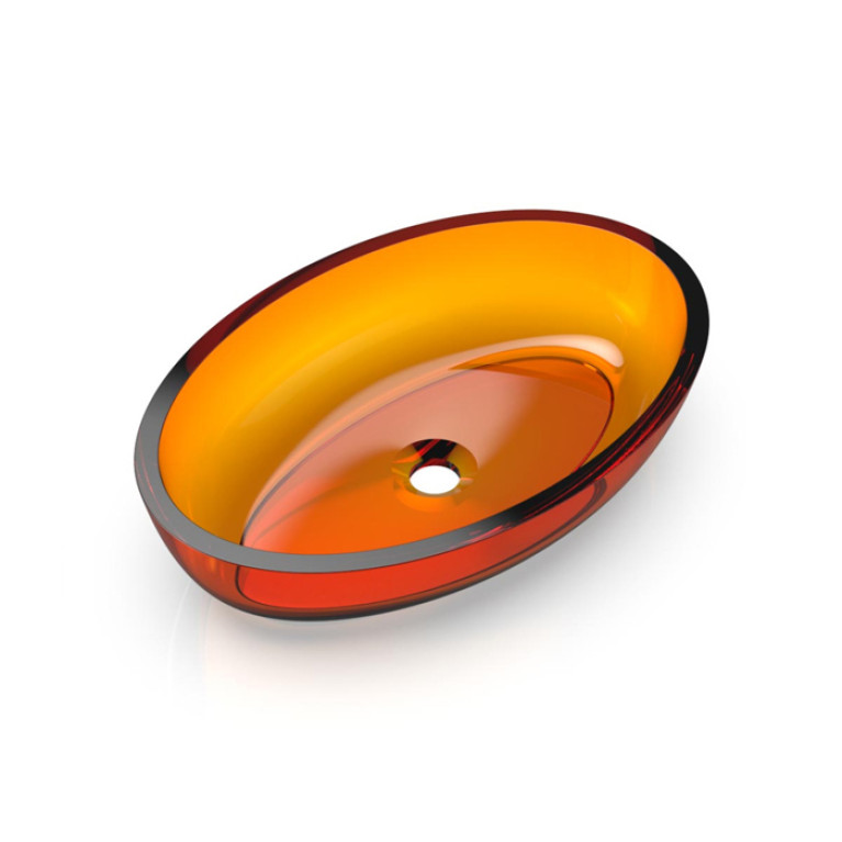 Knief Oval Shape Раковина накладная из полимерного материала 550x370x130 мм, цвет Citrin # 060