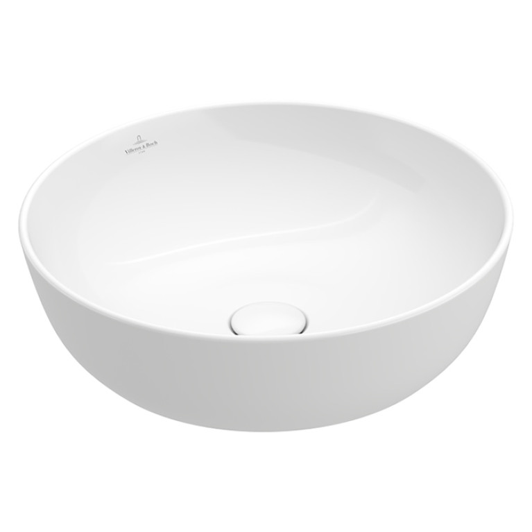 VilleroyBoch Artis Раковина накладная 430*430*125h, без отв. под смеситель, без перелива, TitanCeram, CeramicPlus, цвет альпийский белый