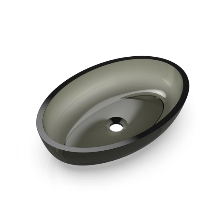 Knief Oval Shape Раковина накладная из полимерного материала 550x370x130 мм, цвет Turmalin # 020