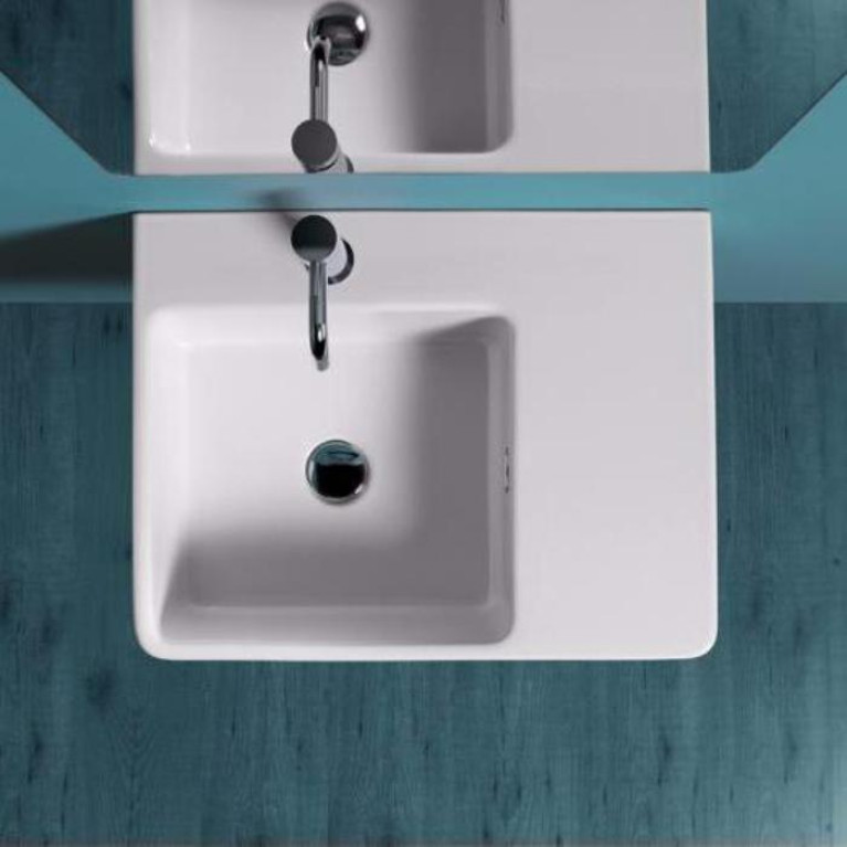 SIMAS Top e lavabi d'arredo раковина накладная/подвесная 60х45 с 1  отв. под смеситель левая ,цвет белый