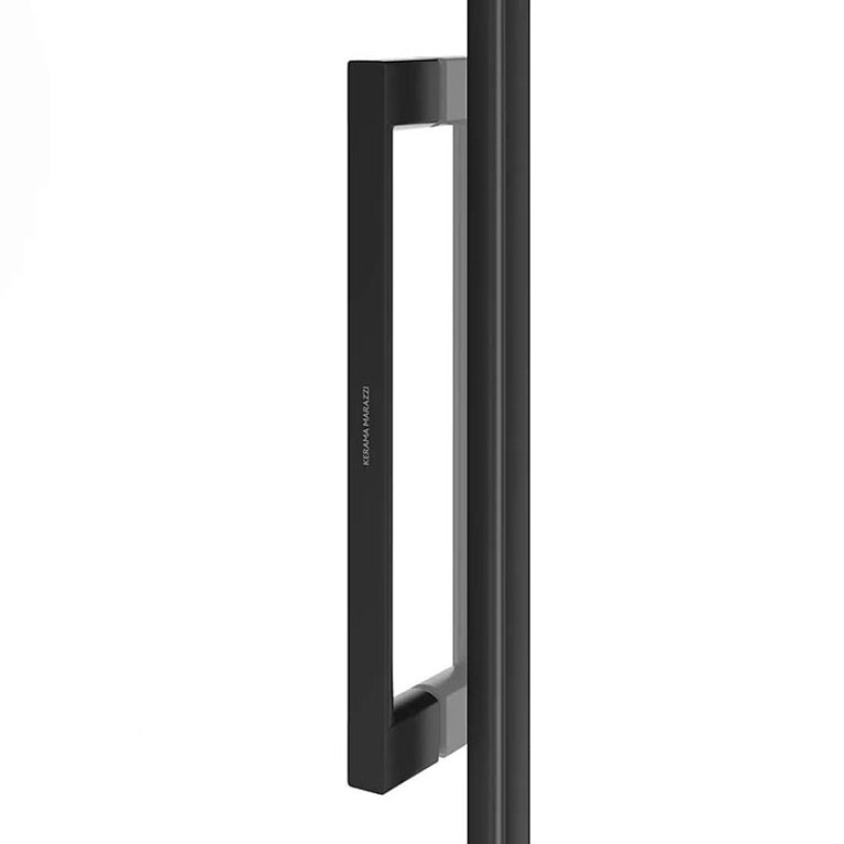 KERAMA MARAZZI Душевая дверь CRISTALLO, раздвижная с функцией soft close, 140х210, матовый черный, упаковка 1/2