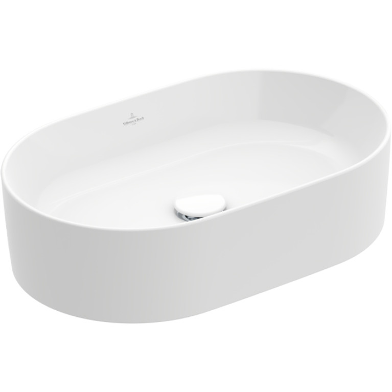 VilleroyBoch Collaro Раковина накладная 560*360*145h, без отв. под смеситель, без перелива, TitanCeram, цвет альпийский белый