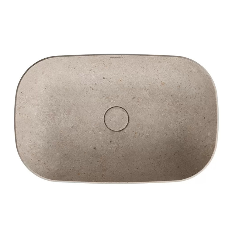 Kerama Marazzi Раковина MAGICA накладная 64,5*41*14,5см, без отв. под смеситель, с донным клапаном, без перелива, бежевый камень
