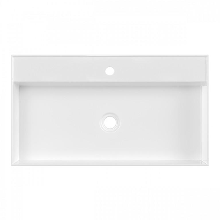 Alice Hide Раковина 80x45хВ13,5, подвесная, с отверстием под смеситель, белый глянцевый