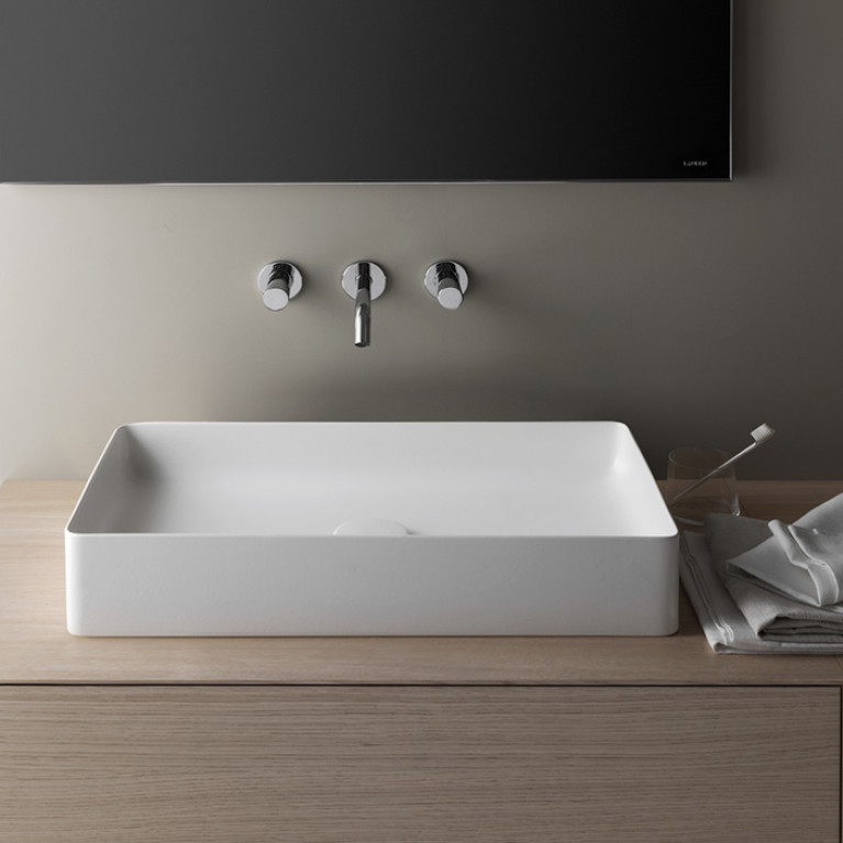 LAUFEN LIVING SQUARE Раковина прямоугольная 600х340х110 мм без отв. под смеситель,без перелива, цвет: белый с покрытием LCC Laufen Clean Coat