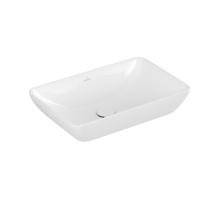 VilleroyBoch Venticello Раковина накладная 550х360х170, без отв. под смеситель, с переливом, CeramicPlus, цвет альпийский белый