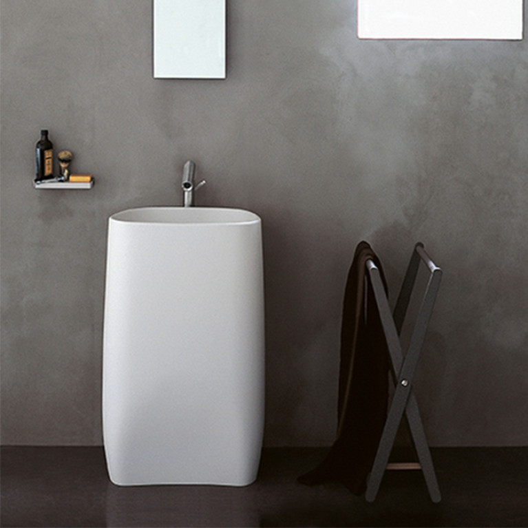Agape Pear C Раковина напольная 55.5x40.9x90 см, без отв., выпуск в стену, цвет: белый