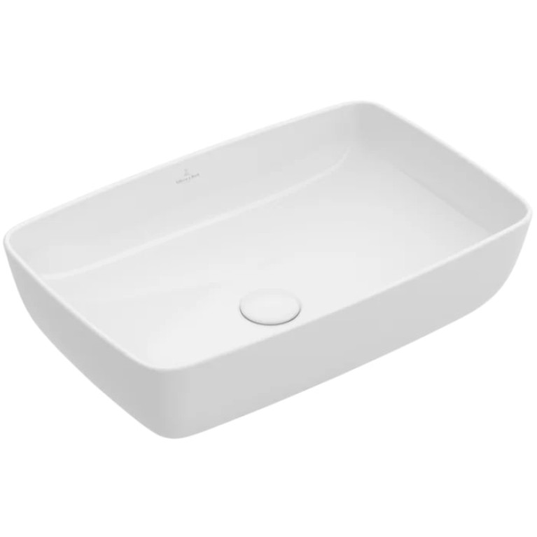 VilleroyBoch Artis Раковина накладная 580*385*125h, без отв. под смеситель, без перелива, TitanCeram, цвет альпийский белый