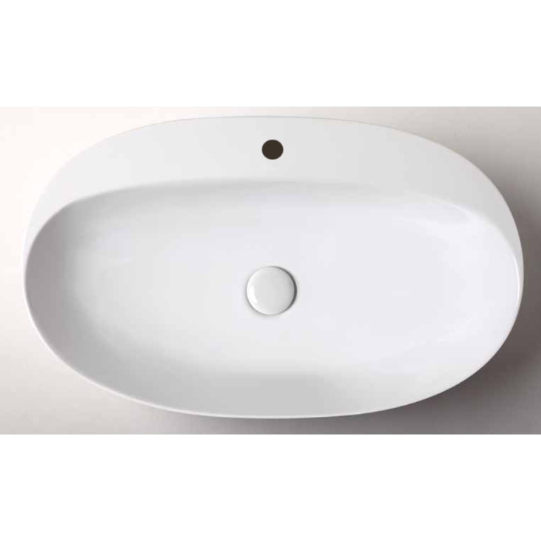 AZZURRA ELEGANCE CIRCLE раковина накладная 60х42см с 1 отв. под смеситель, цвет белый (цена по акции со склада!)