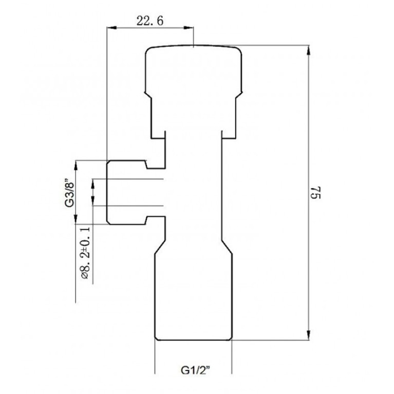 Ideal Standard Угловой вентиль 1/2 (для подводки 3/8 или для жесткой подводки), 1 шт.