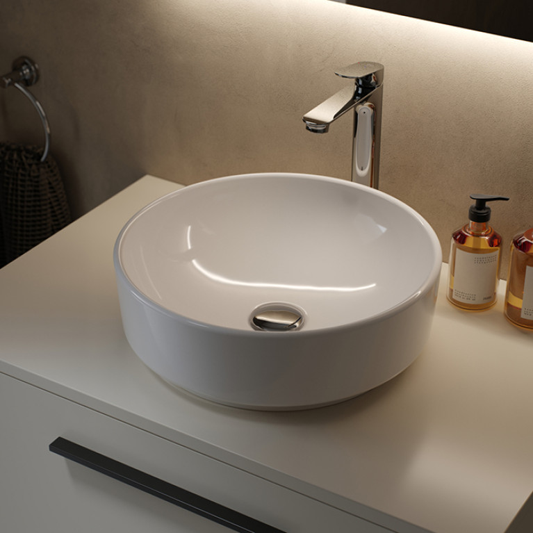 Ideal Standard i.life O Раковина овальная d40 см, без отверстия под смеситель, без перелива, цвет: белый глянец