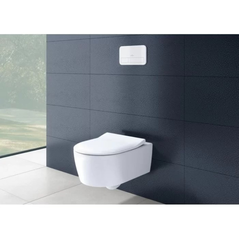 VilleroyBoch Avento&nbsp;Унитаз подвесной 370*530*310, безободковый, в комплекте сиденье SlimSeat с микролифтом, цвет альпийский белый