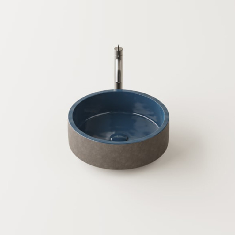 AGAPE CENOTE Раковина &Oslash;420х182 мм., для установки на столешницу, цвет снаружи Dark clay, внутри Blue