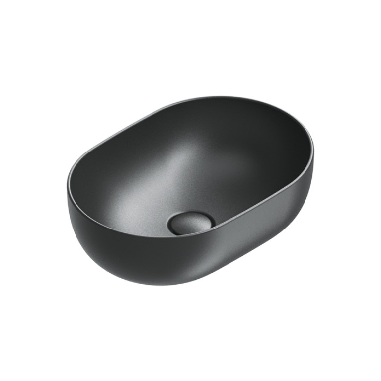 Catalano SFERA Раковина 50x35 h16 накладная, без отв. под смеситель, покрытие Cataglaze+, цвет черный матовый