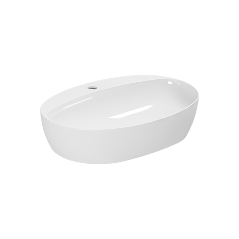 AZZURRA ELEGANCE CIRCLE раковина накладная 60х42см с 1 отв. под смеситель, цвет белый (цена по акции со склада!)