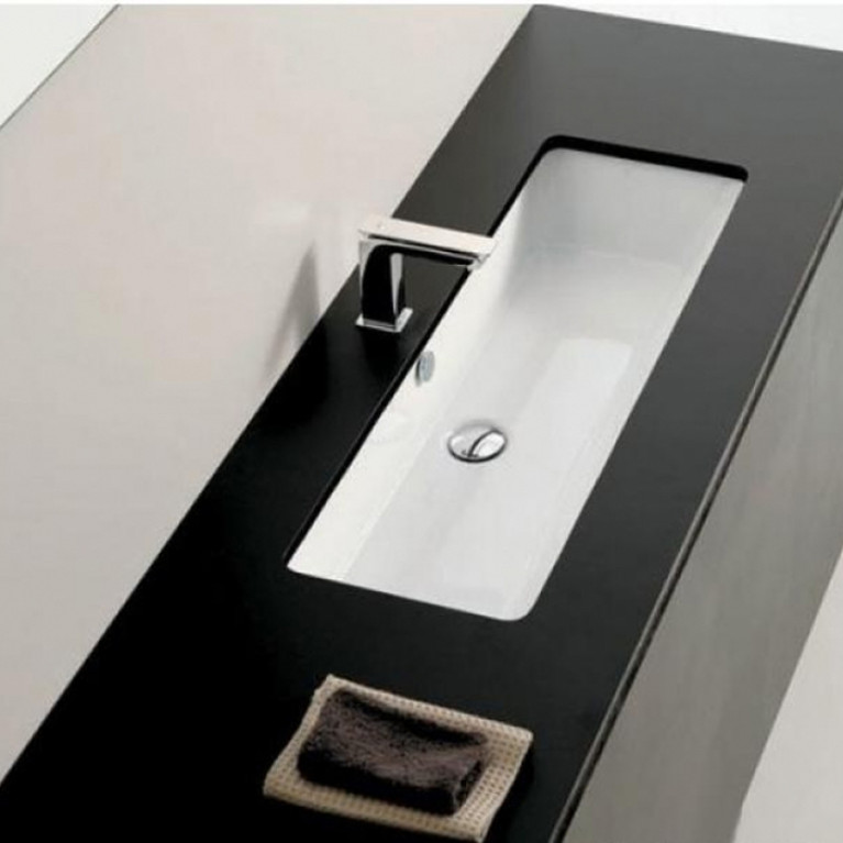 Artceram WASHBASINS GEA  Раковина встраиваемая снизу 90х33 см, без отв под смеситель,  без крепежа ACA001, цвет белый.