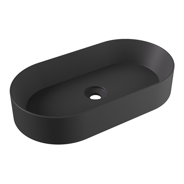 Alice Spy Раковина Oval 65x36хВ12, накладная, без отверстия под смеситель, чёрный матовый