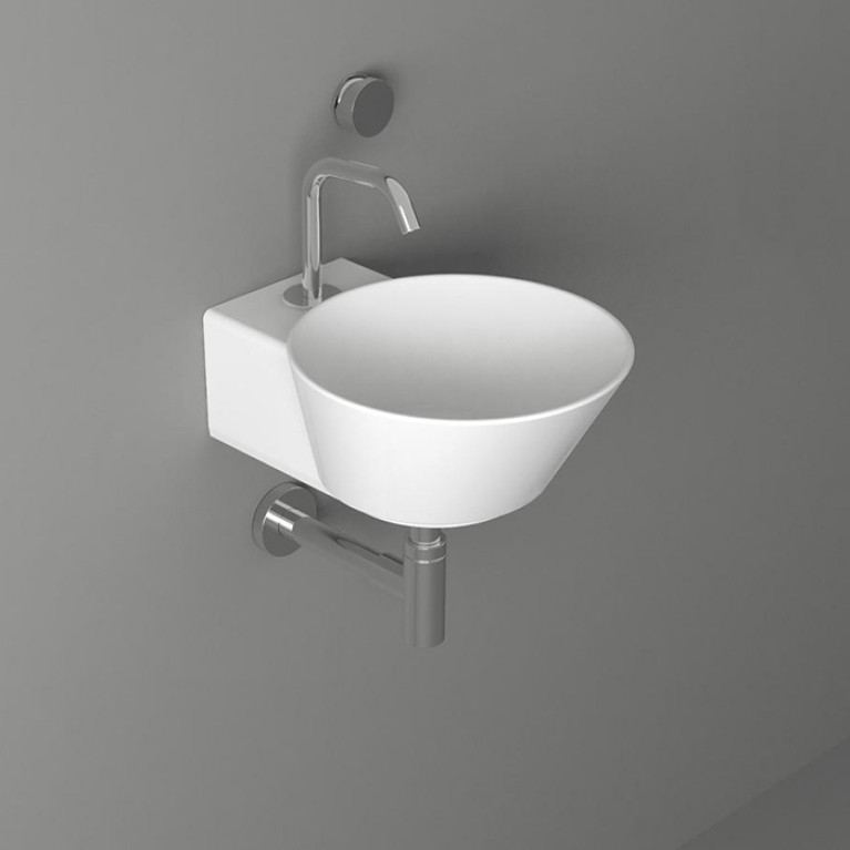 SIMAS WAVE Раковина накладная/подвесная круглая  33,5х43х16,5 см, с 1 отв под смеситель,цвет белый