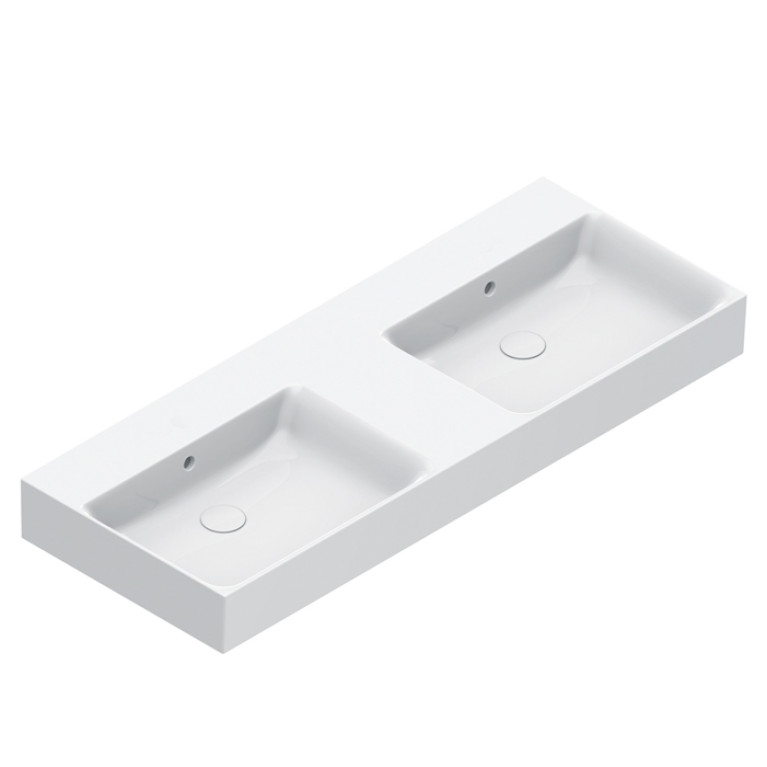 Catalano PREMIUM Раковина 120x47 двойная, без отв. под смеситель, покрытие Cataglaze+, цвет белый глянцевый