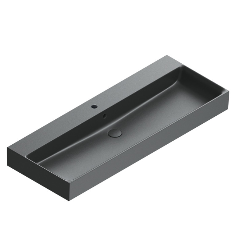 Catalano PREMIUM Раковина 120x47, с 2 отв. под смеситель, покрытие Cataglaze+, цвет черный матовый