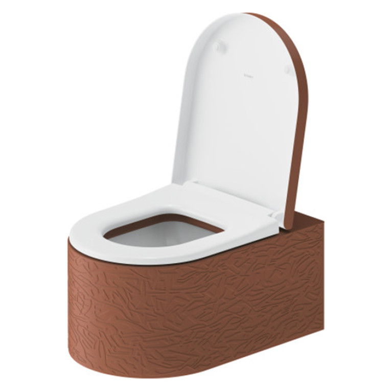 Duravit  Millio Унитаз подвесной  декор Pattern  370х570 мм, крепление в компл.,цвет матовая корица
