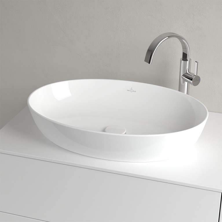 VilleroyBoch Artis Раковина овальная 610*410*130, без перелива, CeramicPlus, цвет альпийский белый
