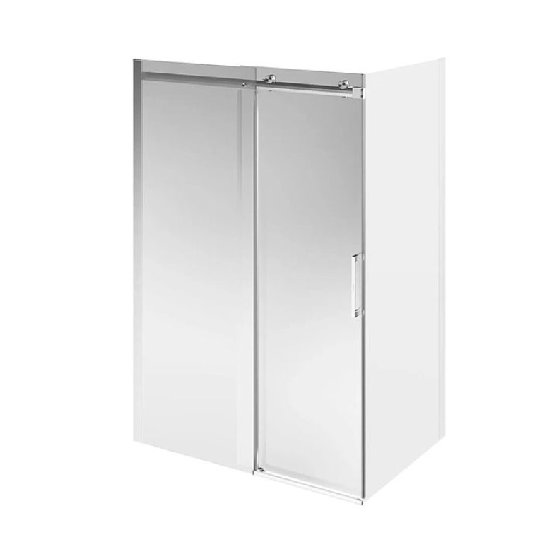 KERAMA MARAZZI Душевая дверь CRISTALLO, раздвижная с функцией soft close, 140х210, брашированный никель, уп-ка 1/2