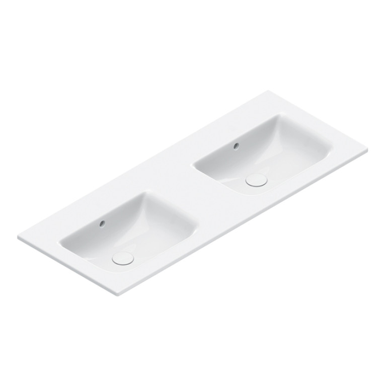 Catalano ITALY Раковина 125x50 двойная, без отв. под смеситель, покрытие Cataglaze+, цвет белый глянцевый