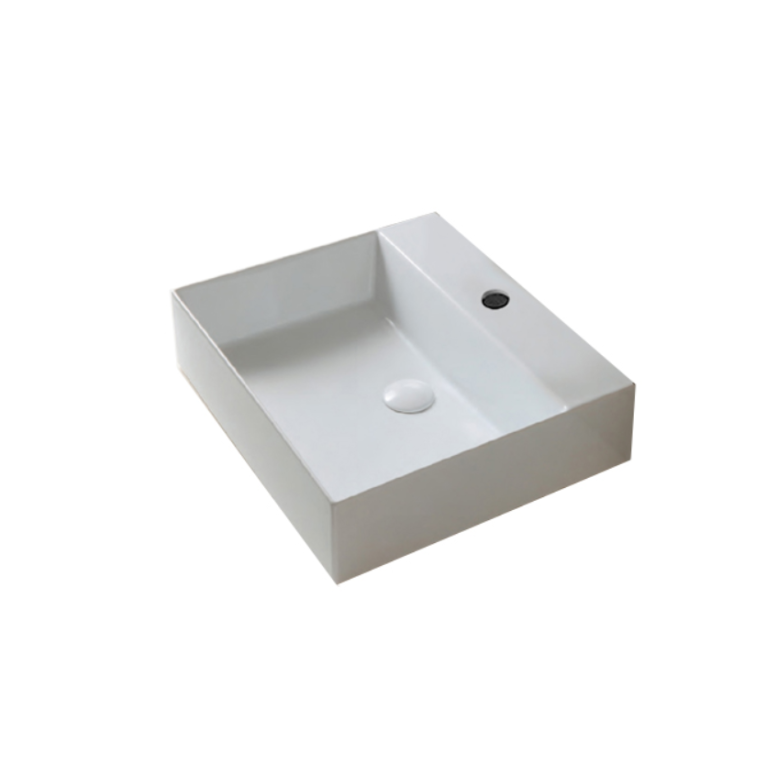 AZZURRA ELEGANCE Squared раковина подвесная/накладная  60х45см с 1 отв. под смесит, задняя стенка без глазури, цвет белый (цена по акции со склада!)