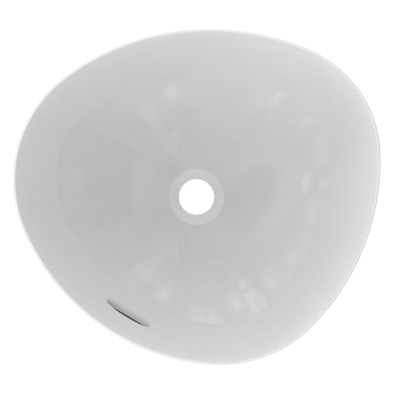 TOTO VESSEL TA Раковина460x420x177мм, ассиметричная чаша, без отв.под смеситель, с переливом, CeFiONtect, цвет:  белый глянец